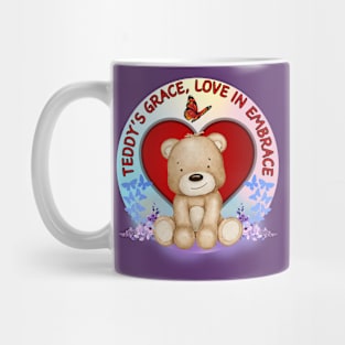 Cute Teddy bear with butterflies and Valentine's love Mug